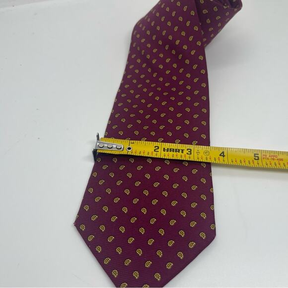 Brooks Brothers Burgundy Mustard Paisley Pure Silk Career Office Necktie NWOT - Picture 5 of 6